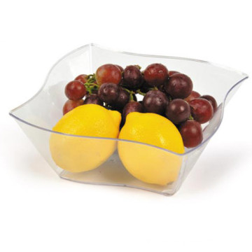 PP/PS Plastic Bowl 7" Clear Elegant Wave Serving Bowl